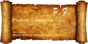 Pajkos Fiametta névjegykártya